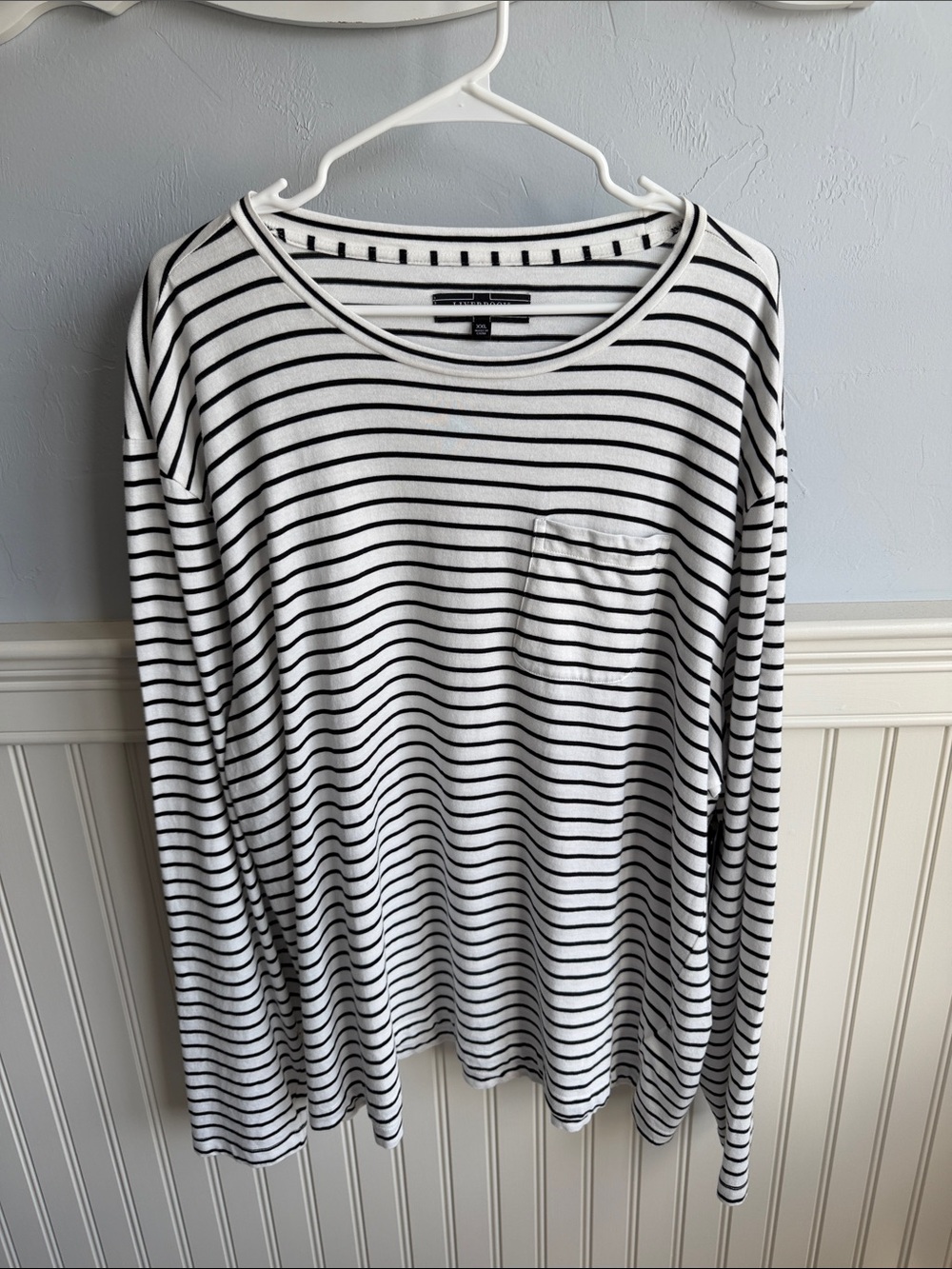 Liverpool Los Angeles Striped Long Sleeve Pocket Tee  100% Cotton XXL